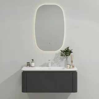 Тумба с раковиной Black&White Universe 935800 80 см серый